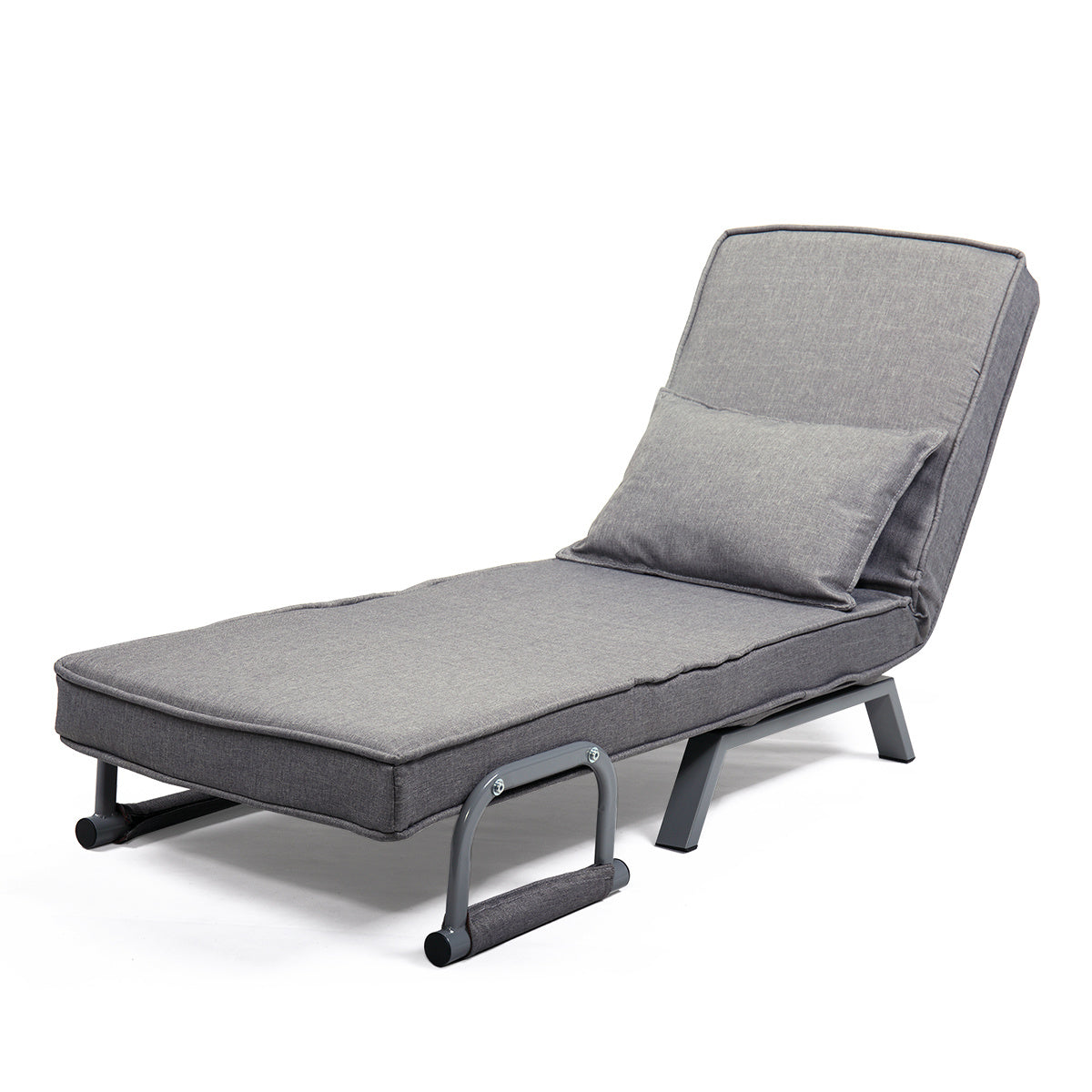 Adjustable Folding Dual-Purpose Lounge Chair Sofa Bed Recliner Gray