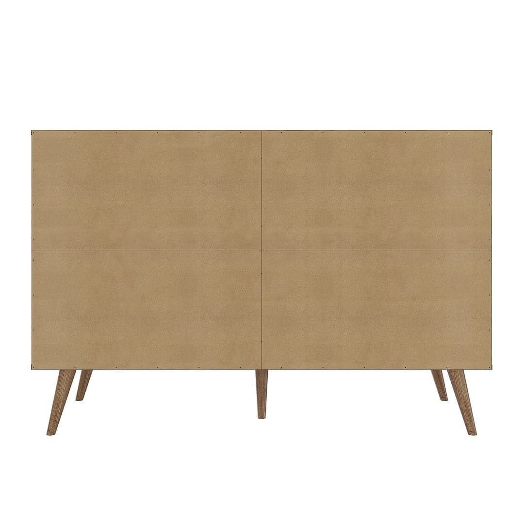 Manhattan Comfort Amber Double Dresser with Faux Leather Handles in Nature