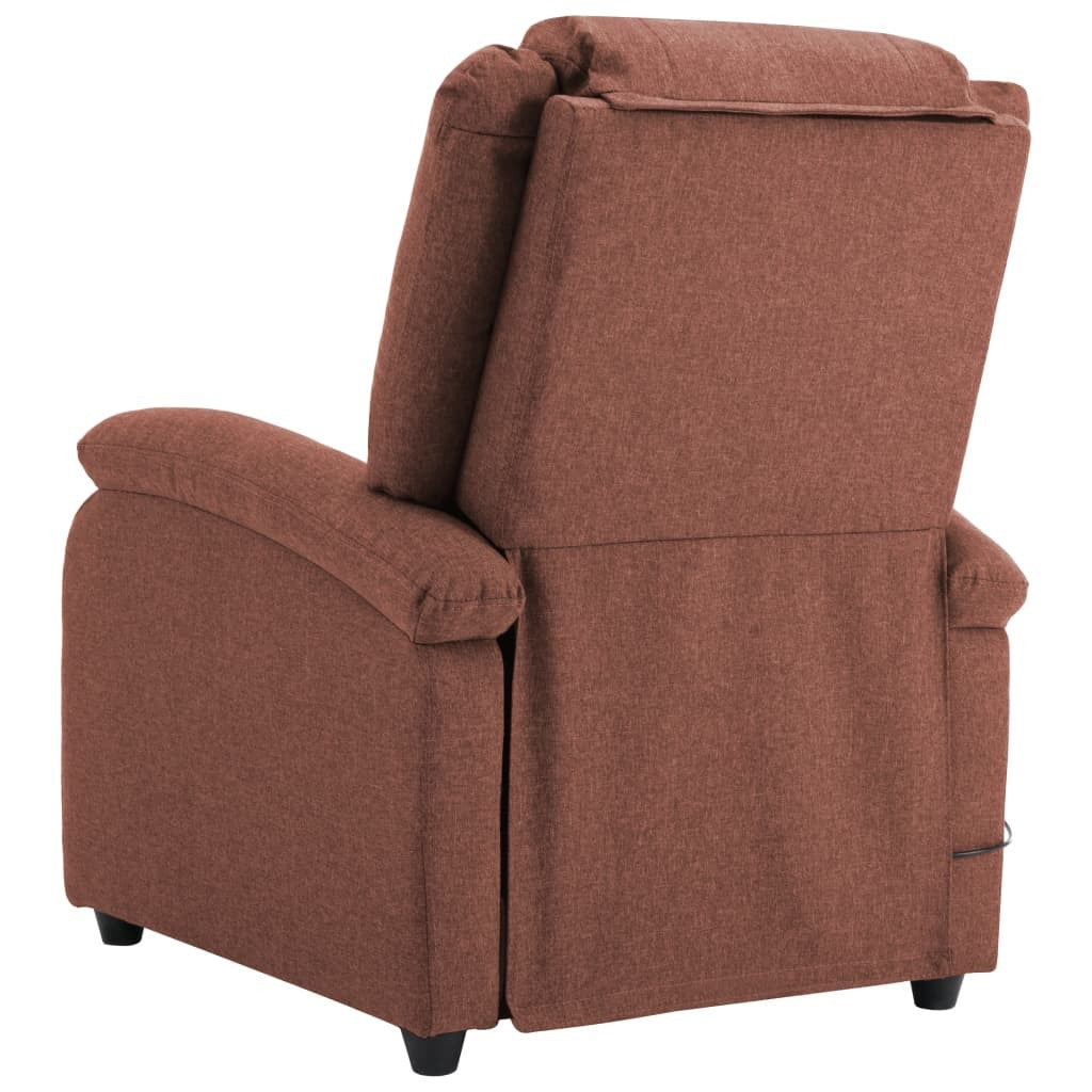 Massage Recliner Brown Fabric
