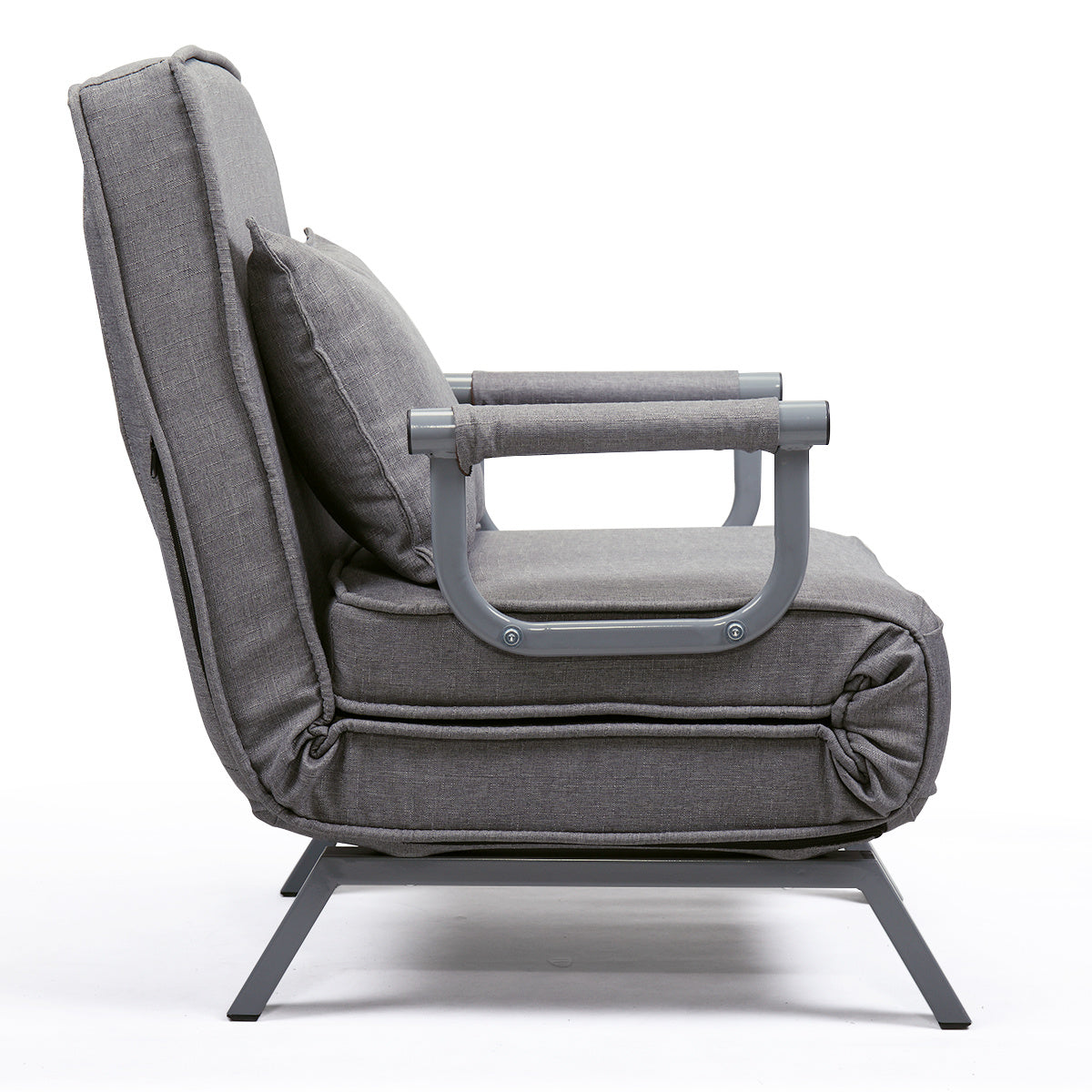 Adjustable Folding Dual-Purpose Lounge Chair Sofa Bed Recliner Gray