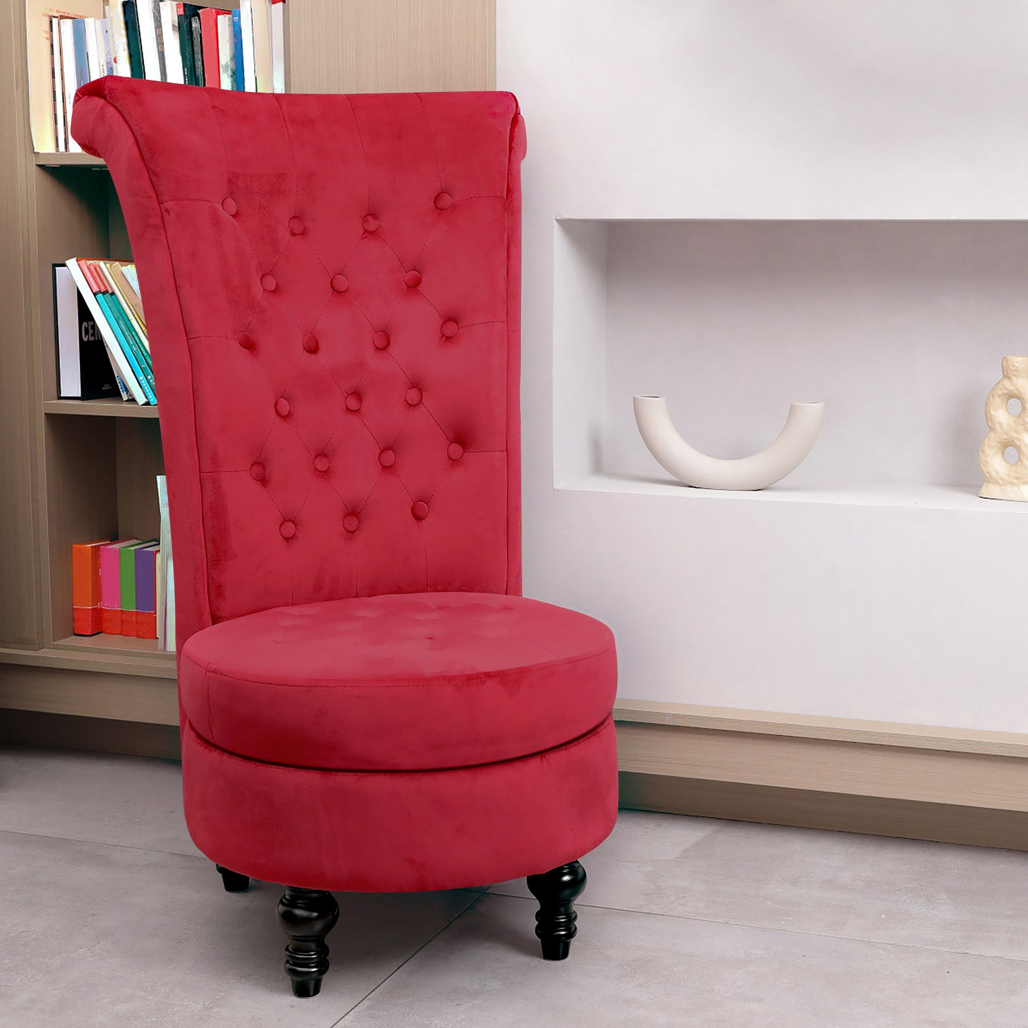 Royal Velvet High Back Armless Chair