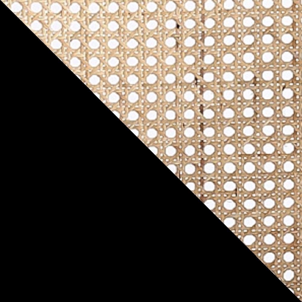 Manhattan Comfort Hamlet Dining Chair in Black and Natural Cane - Set of 2