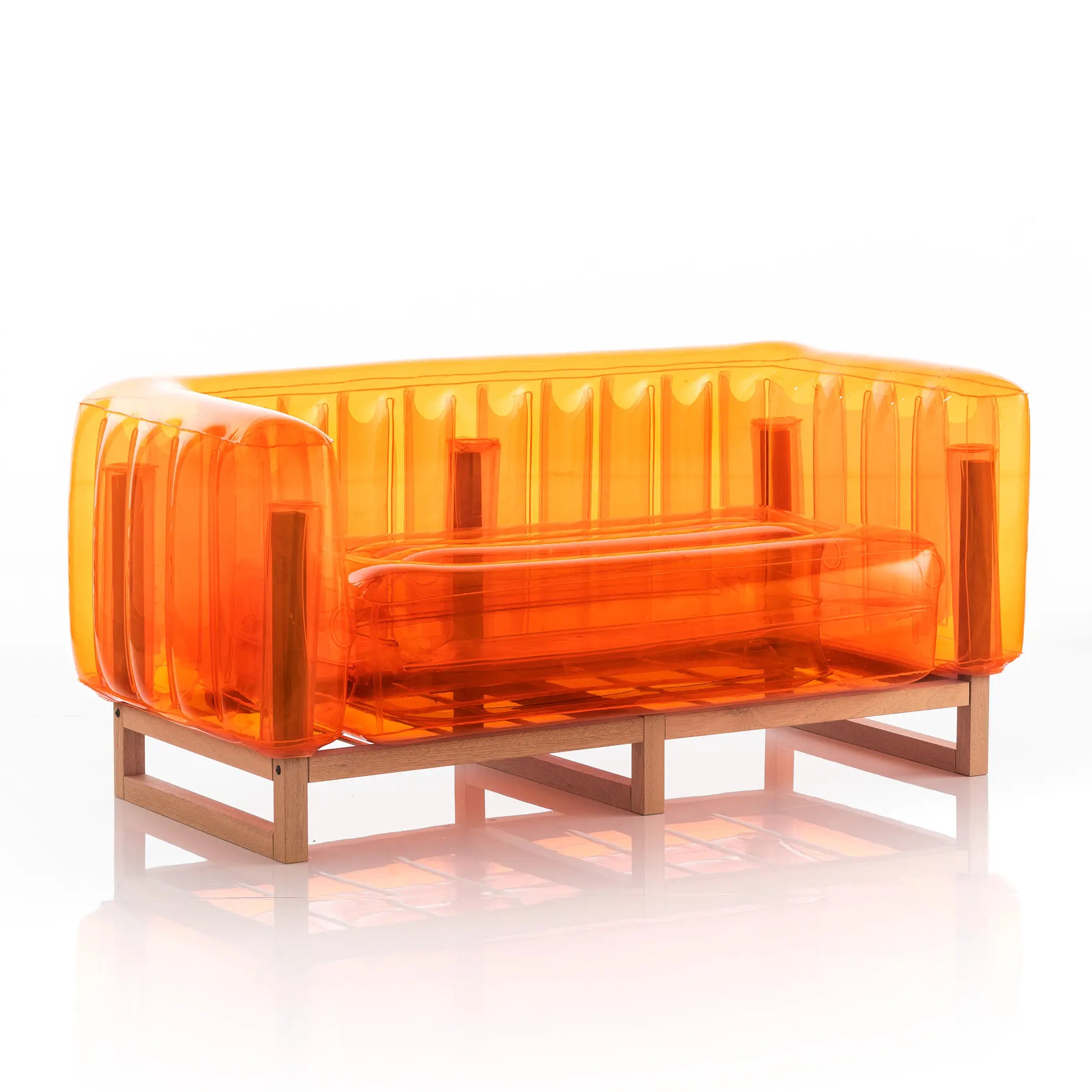 EKO Sofa in Aluminum and TPU Crystal Orange